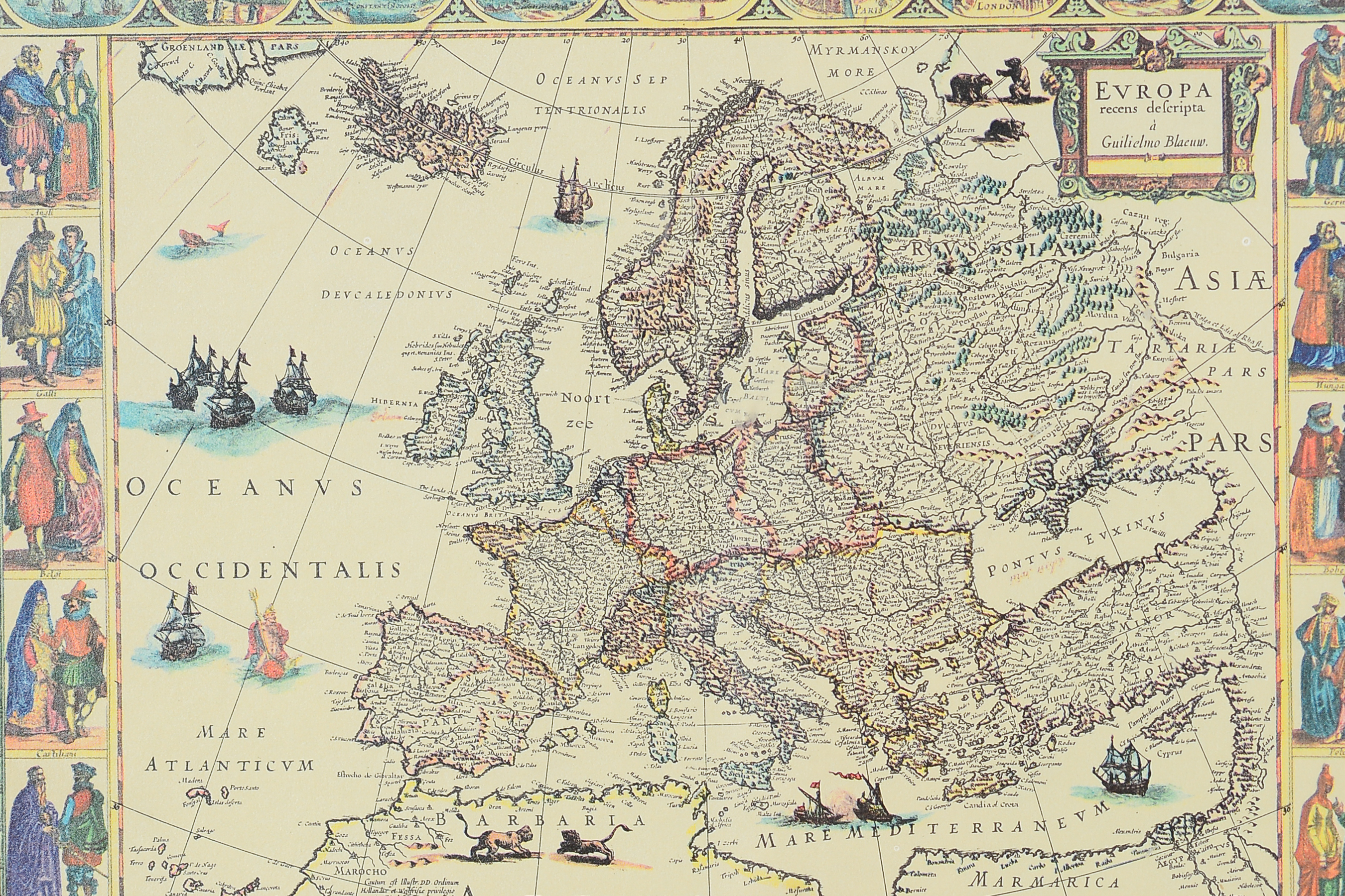 Pair of Vintage Inspired Framed Map Prints