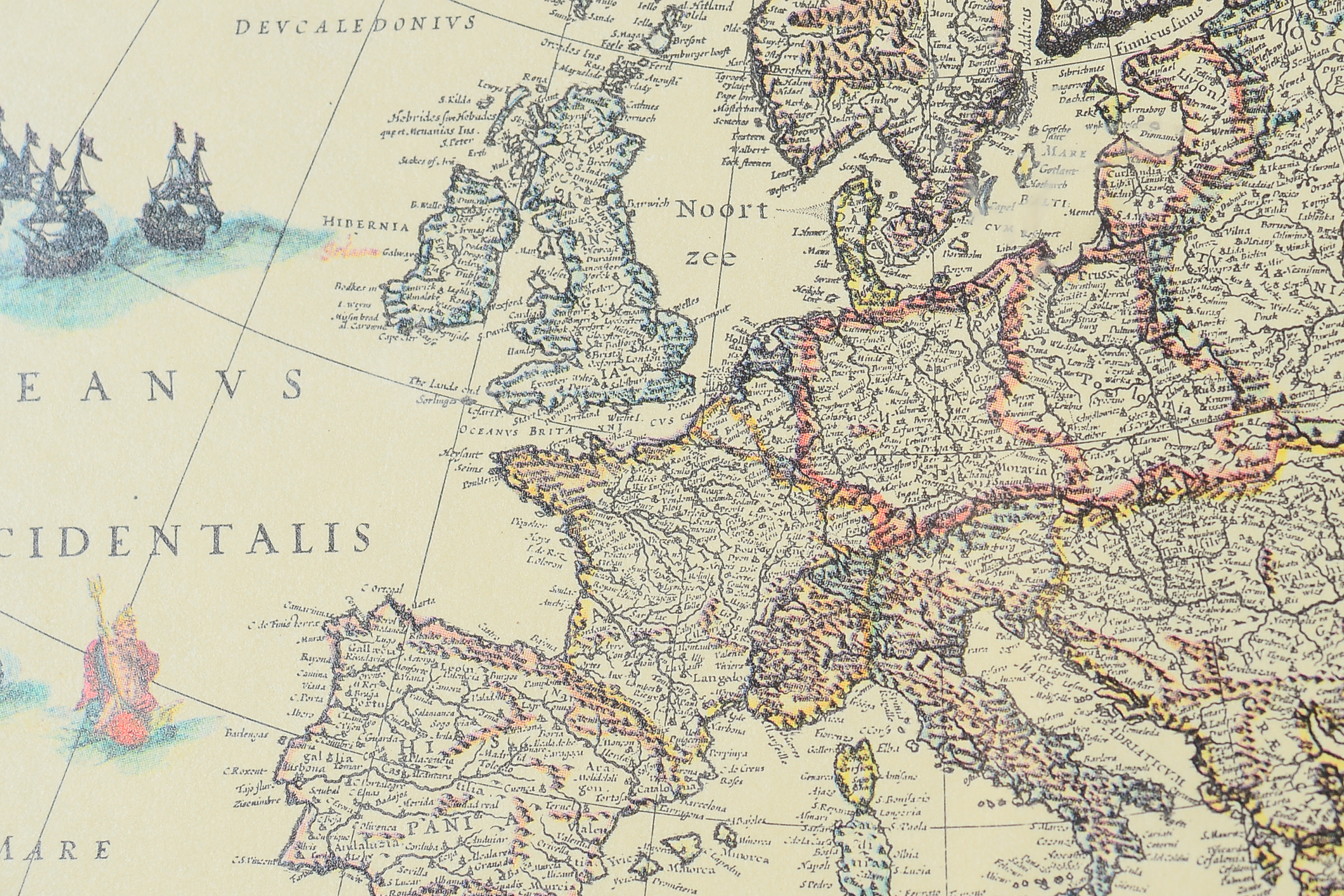 Pair of Vintage Inspired Framed Map Prints