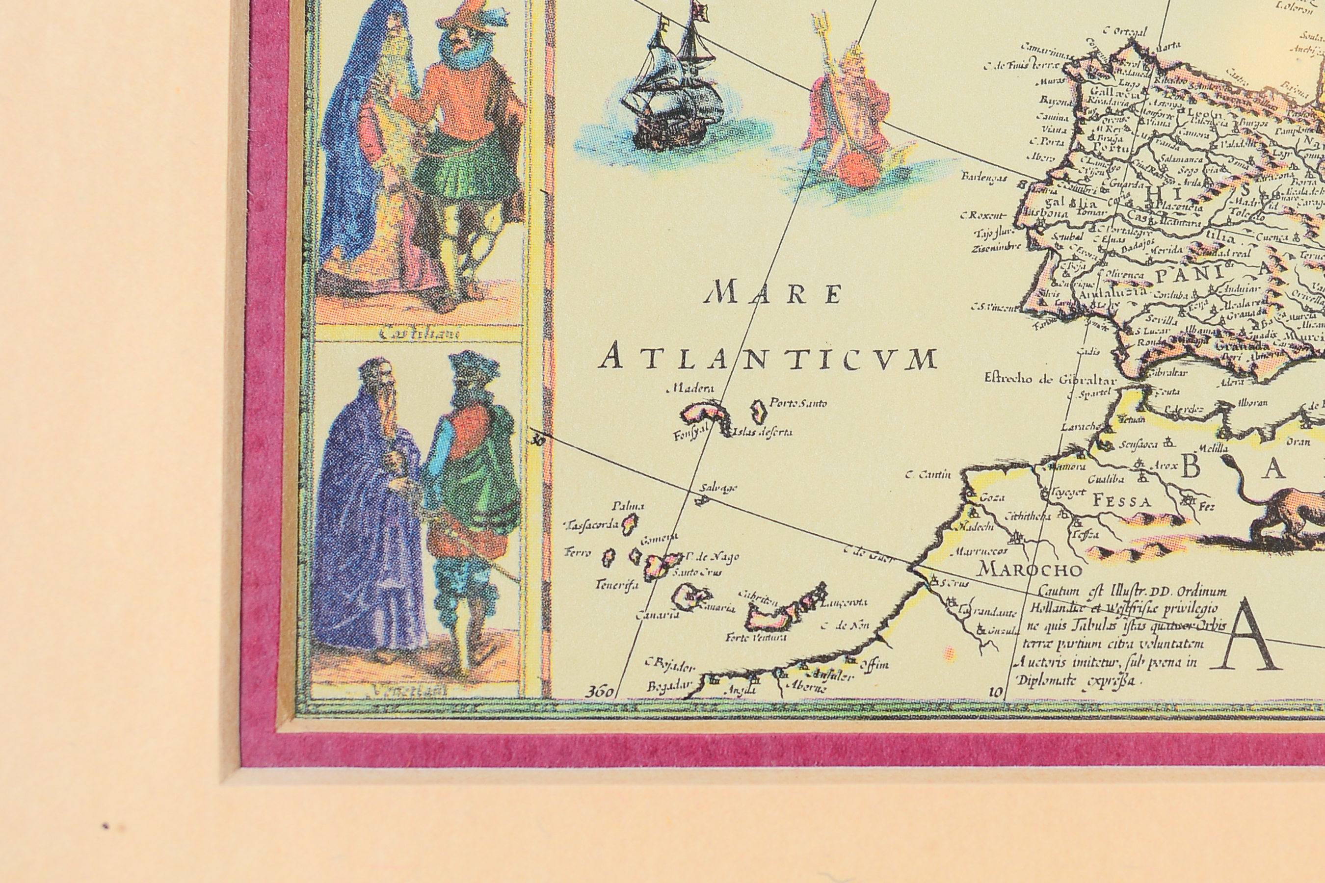 Pair of Vintage Inspired Framed Map Prints