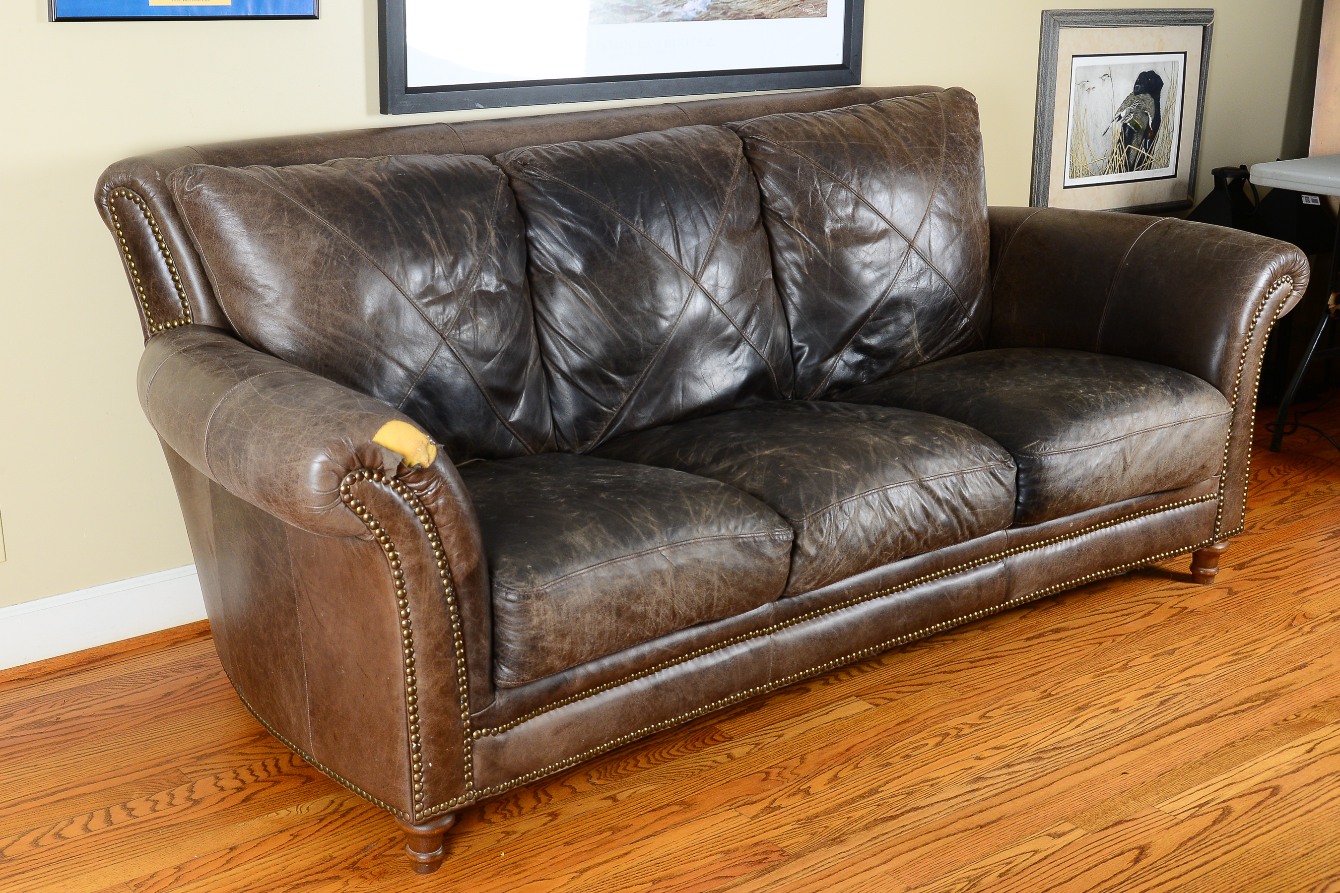 Restoration Hardware Leather Sofa
