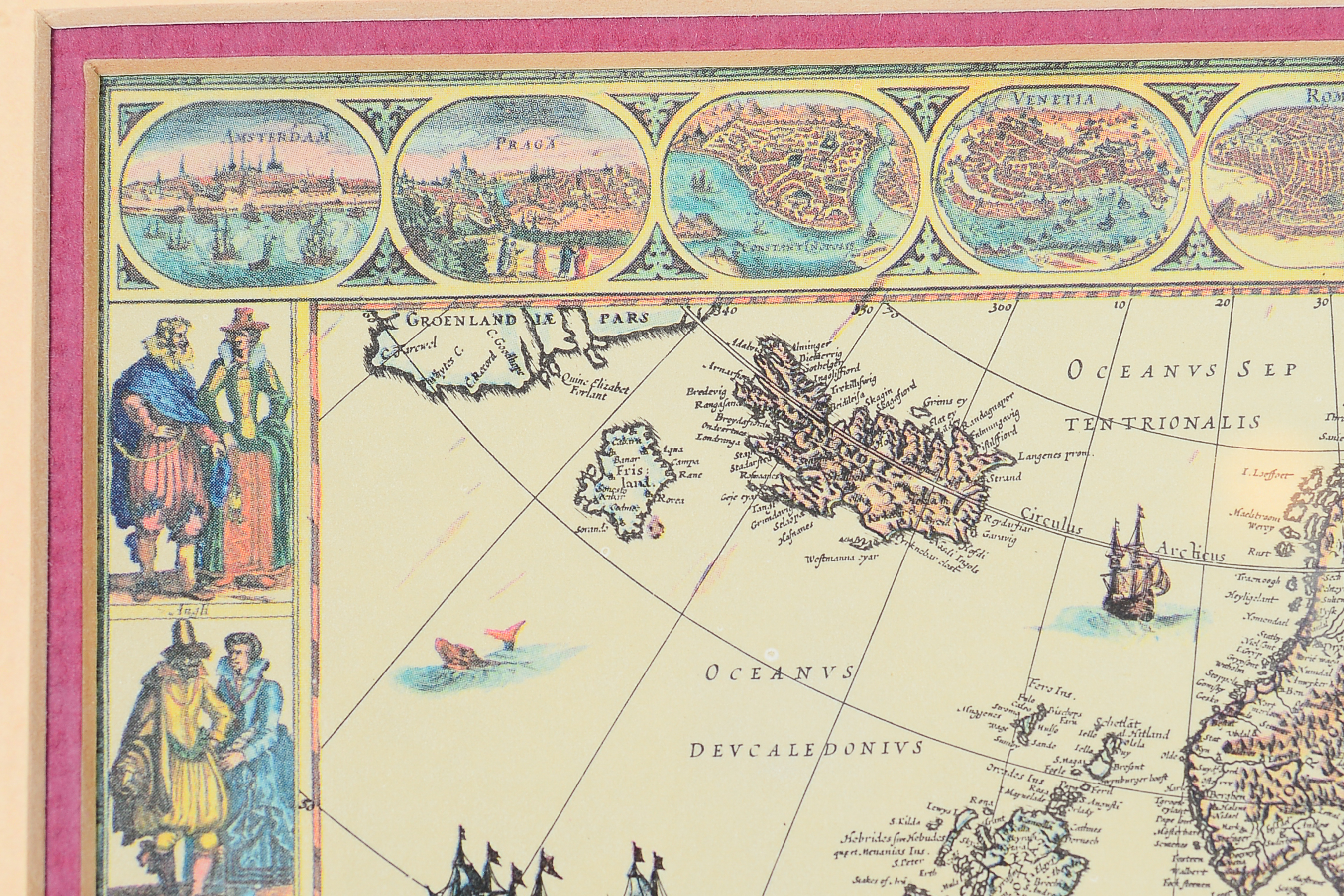 Pair of Vintage Inspired Framed Map Prints