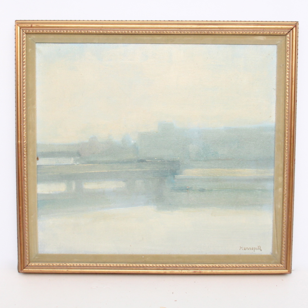 Vintage Oil on Canvas Landscape Painting