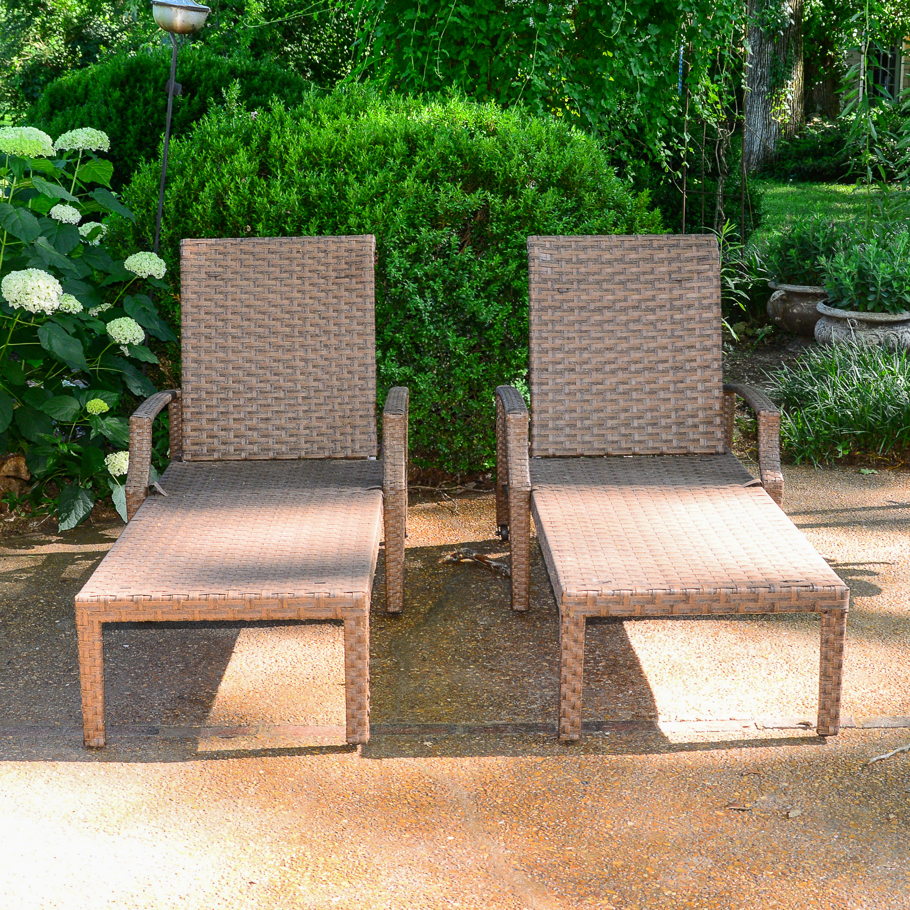 Pair of Woven Outdoor Lounge Chairs by Hampton Bay