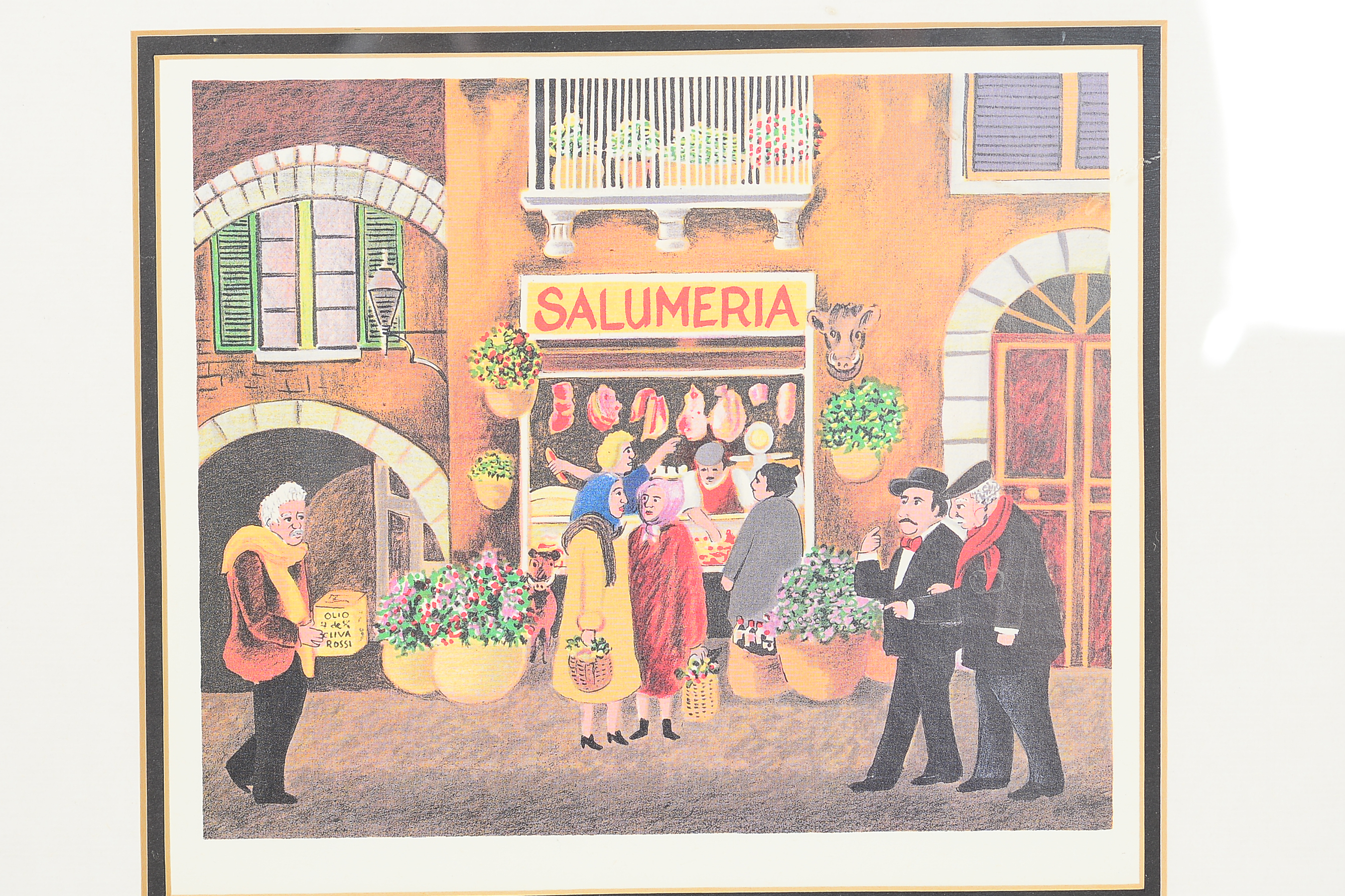 Pair of Framed Italian Street Prints