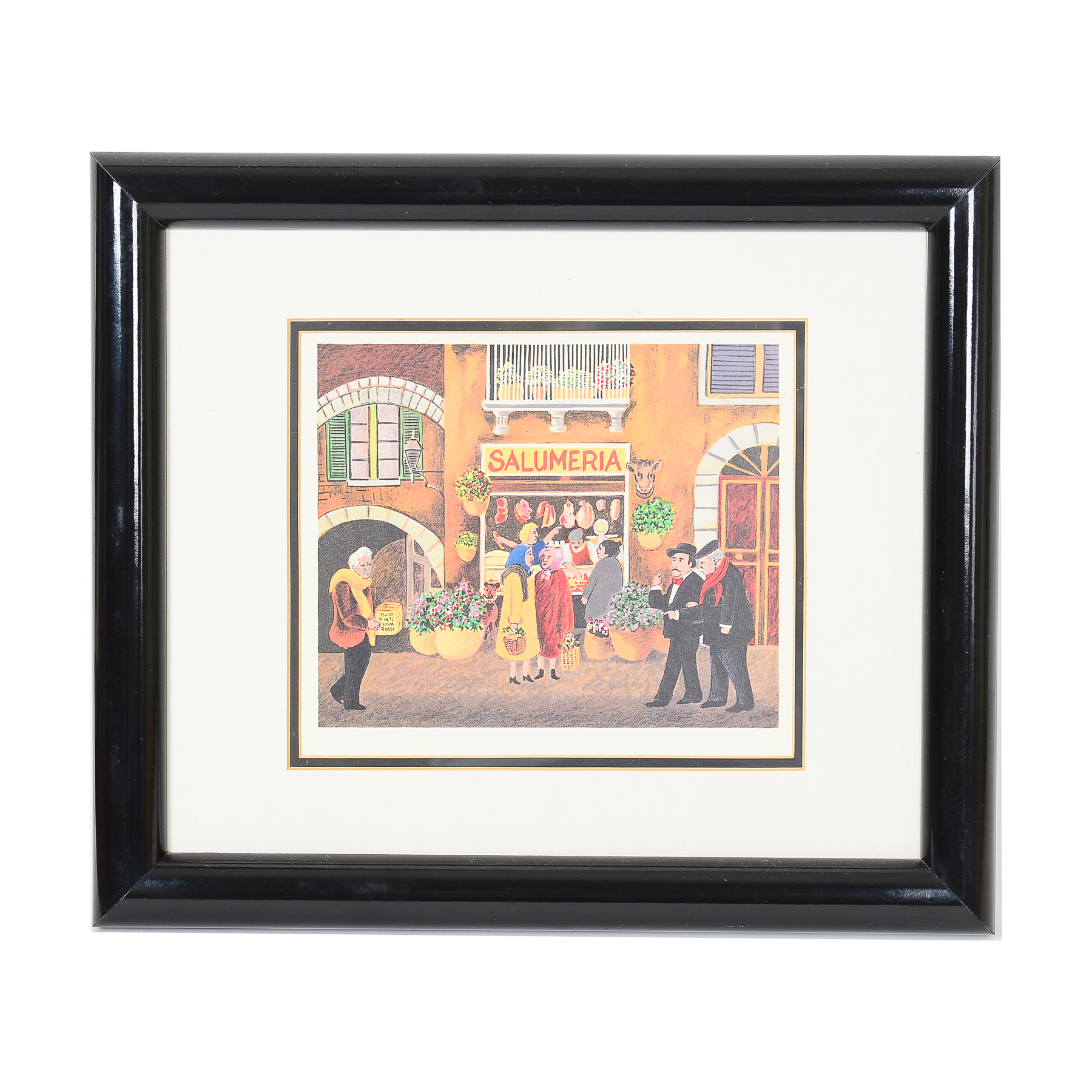 Pair of Framed Italian Street Prints