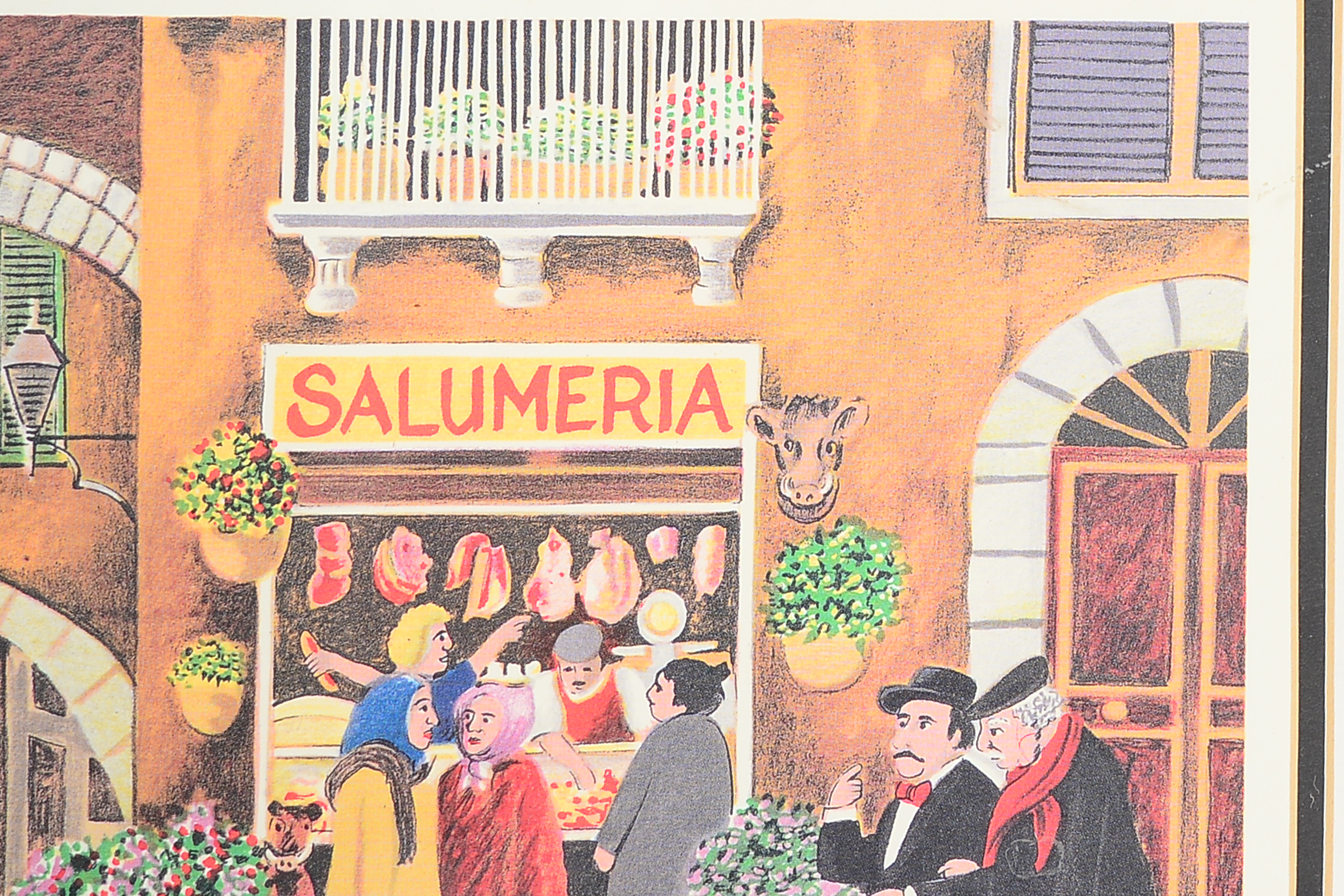 Pair of Framed Italian Street Prints