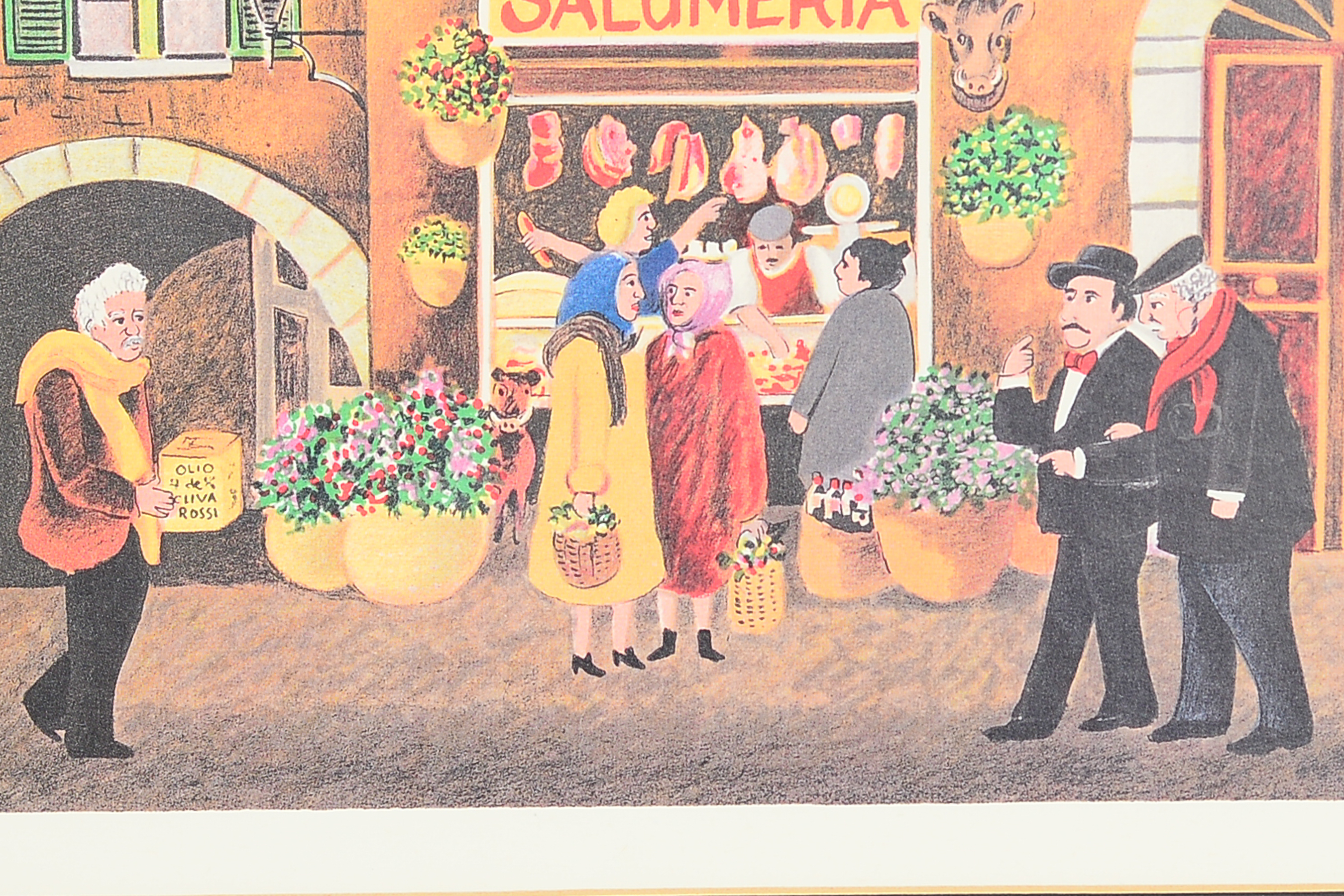 Pair of Framed Italian Street Prints