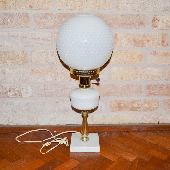 Milk Glass White Table Lamp