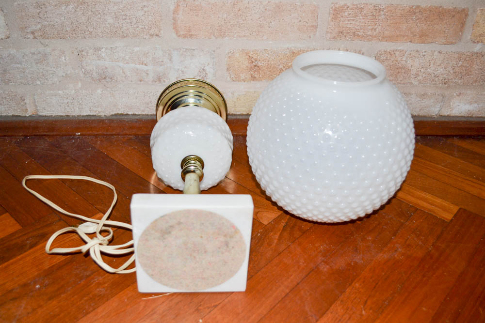 Milk Glass White Table Lamp