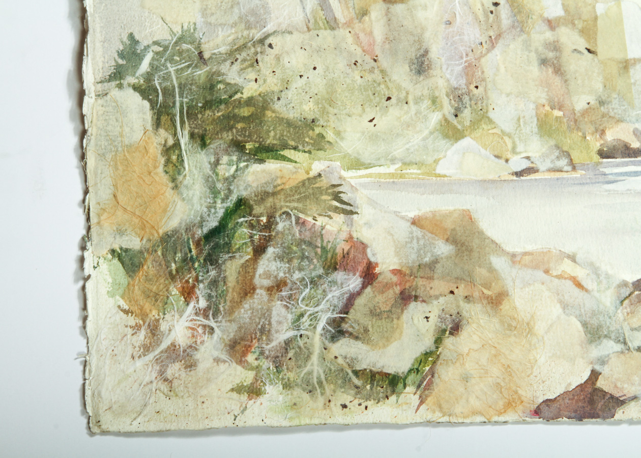 Cove Landscape Gesso Collage