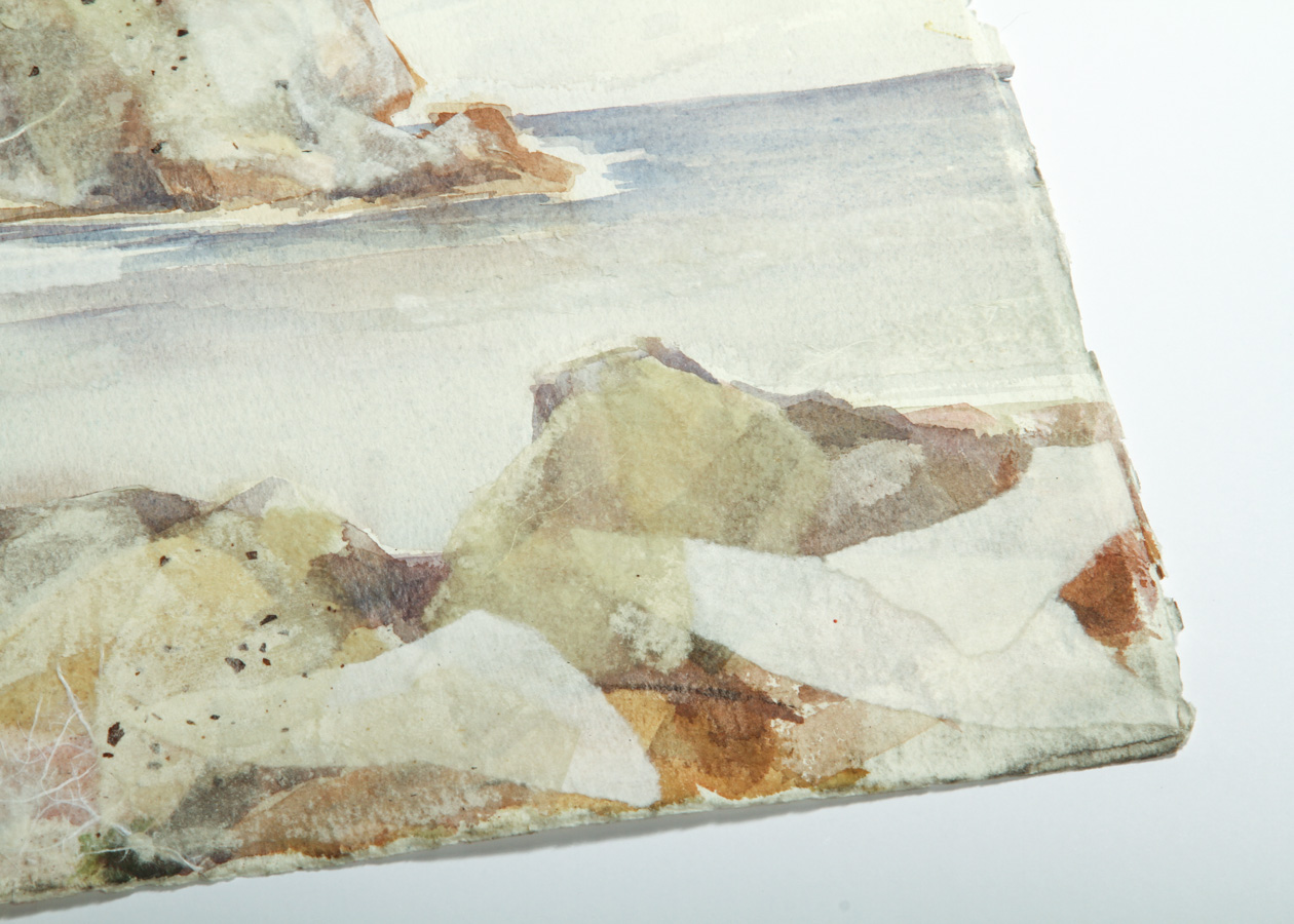 Cove Landscape Gesso Collage