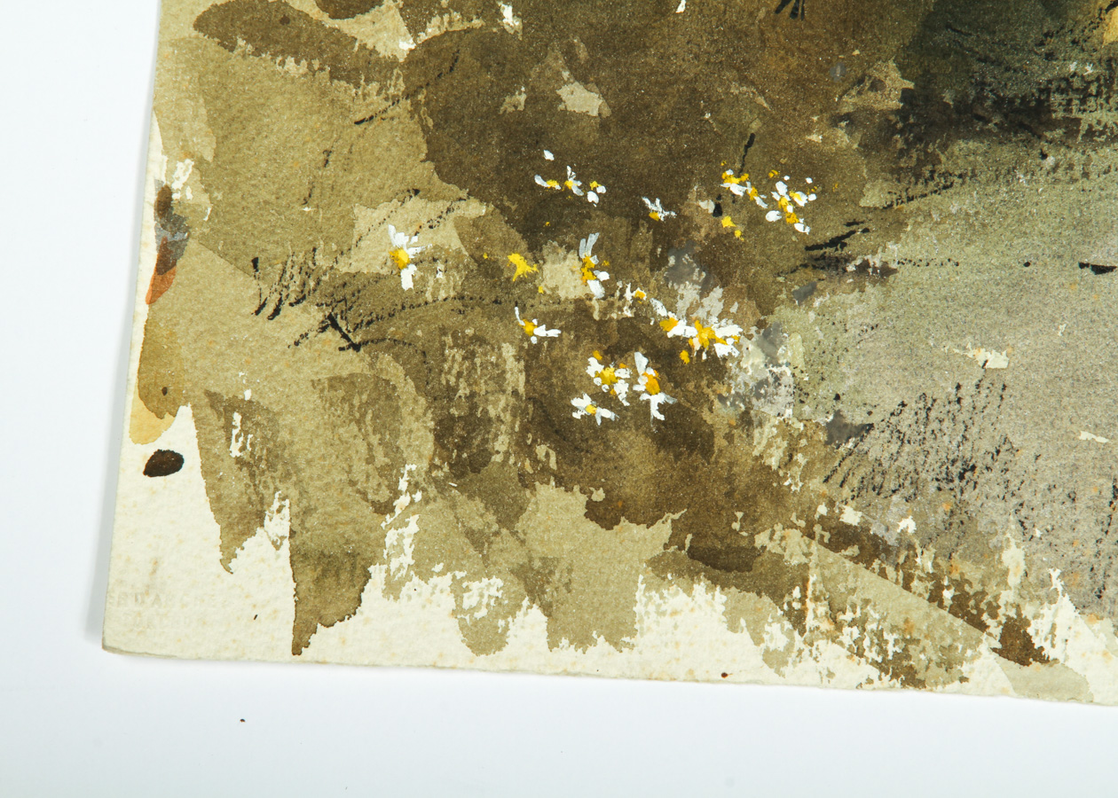 Town Street View Watercolor