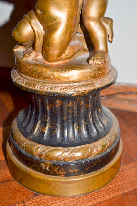 Brass Tone Statue Table Lamp