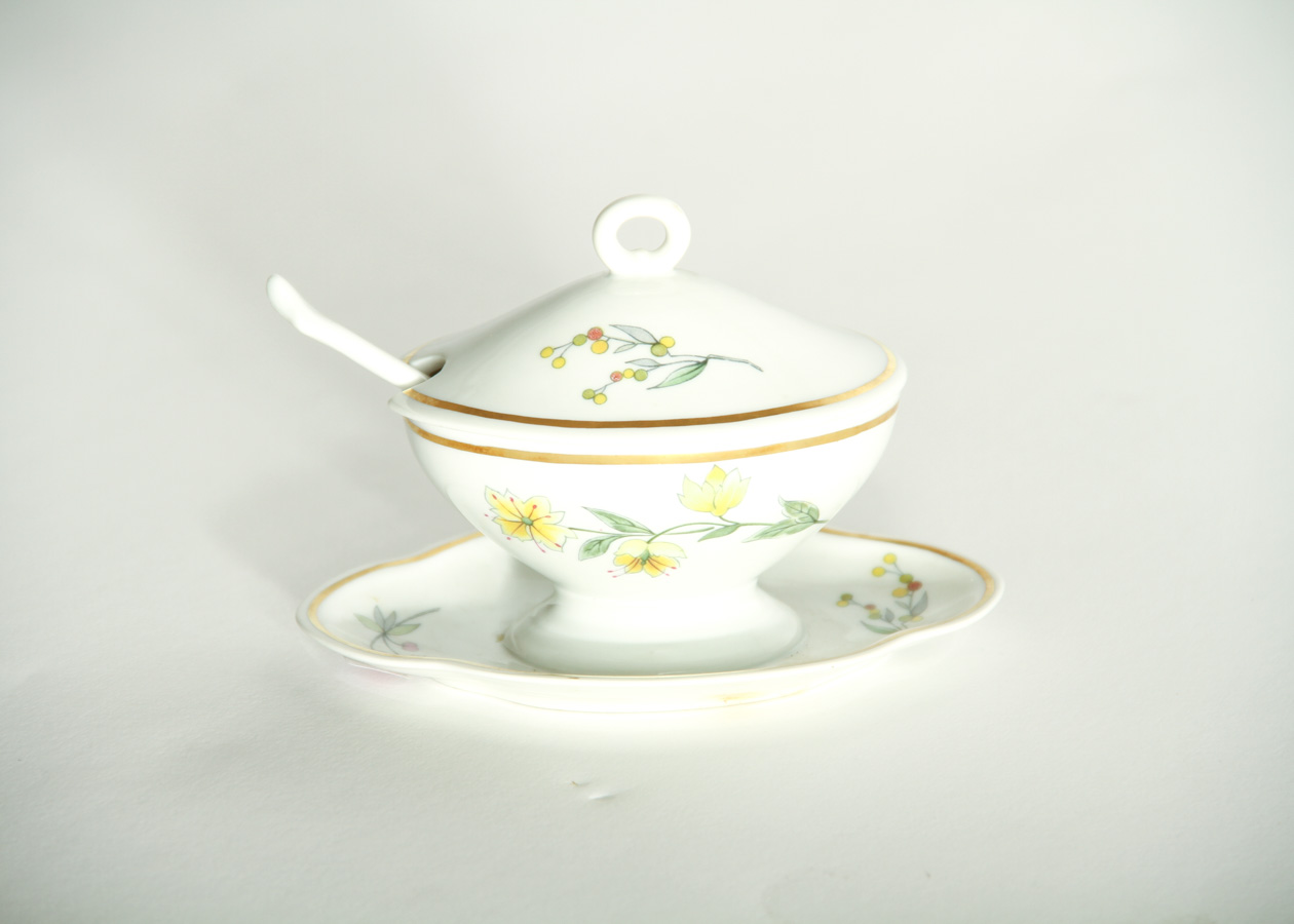 Vintage Sugar Bowl with Spoon
