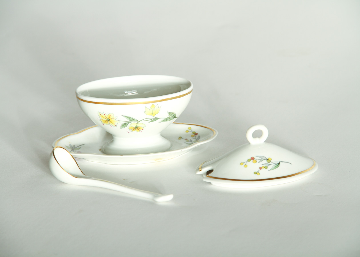 Vintage Sugar Bowl with Spoon