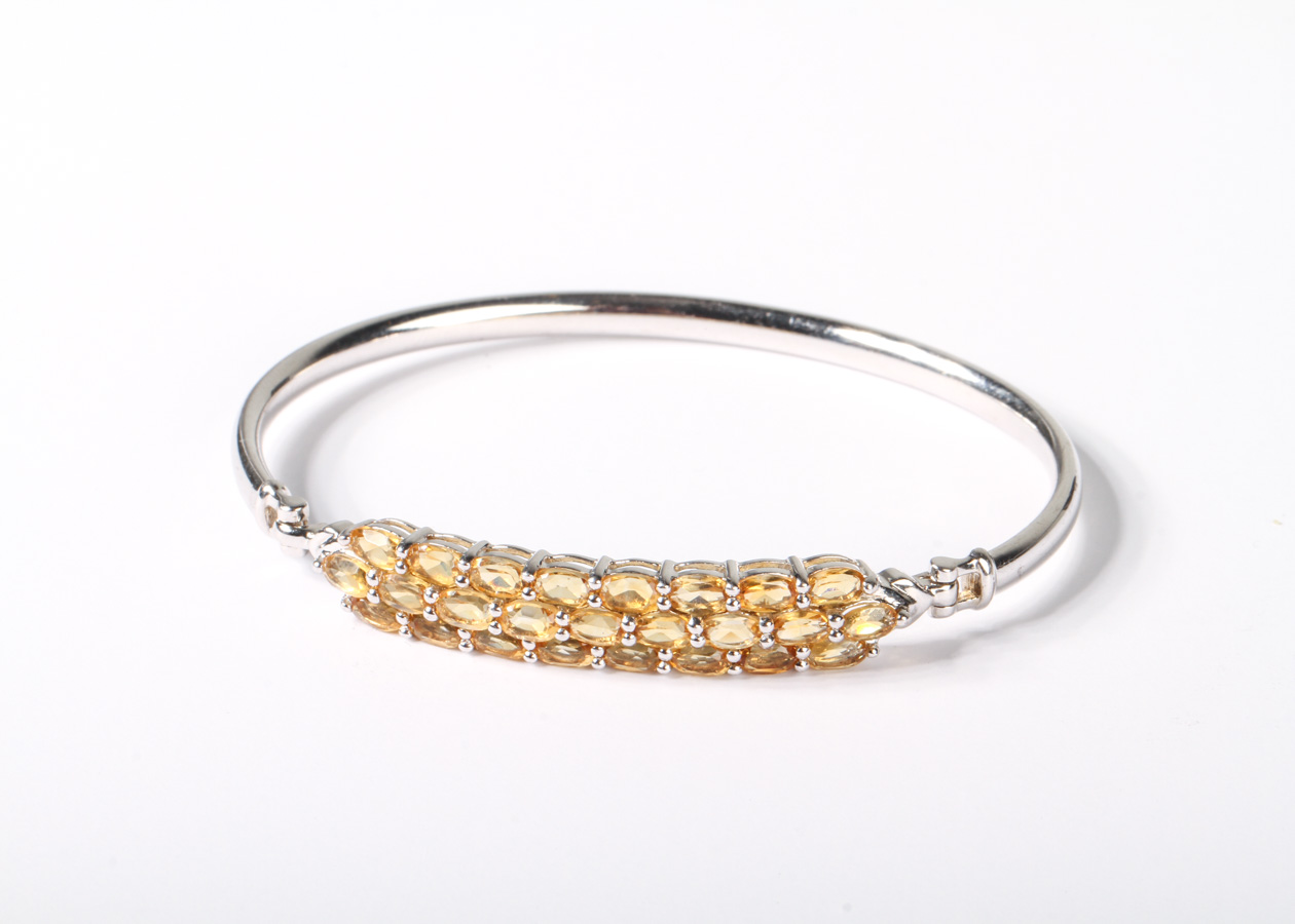 Sterling Silver and Citrine Bracelet