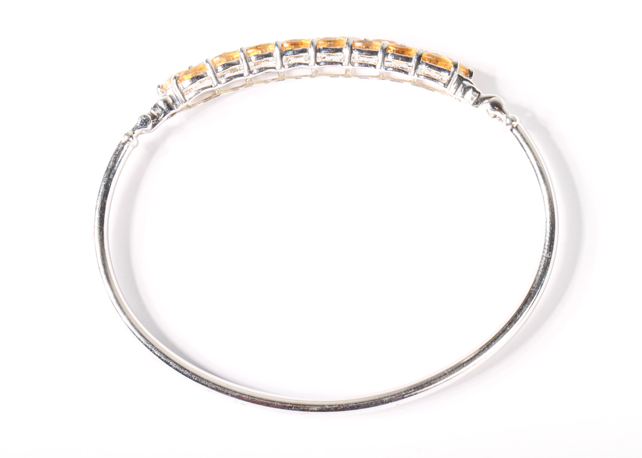 Sterling Silver and Citrine Bracelet