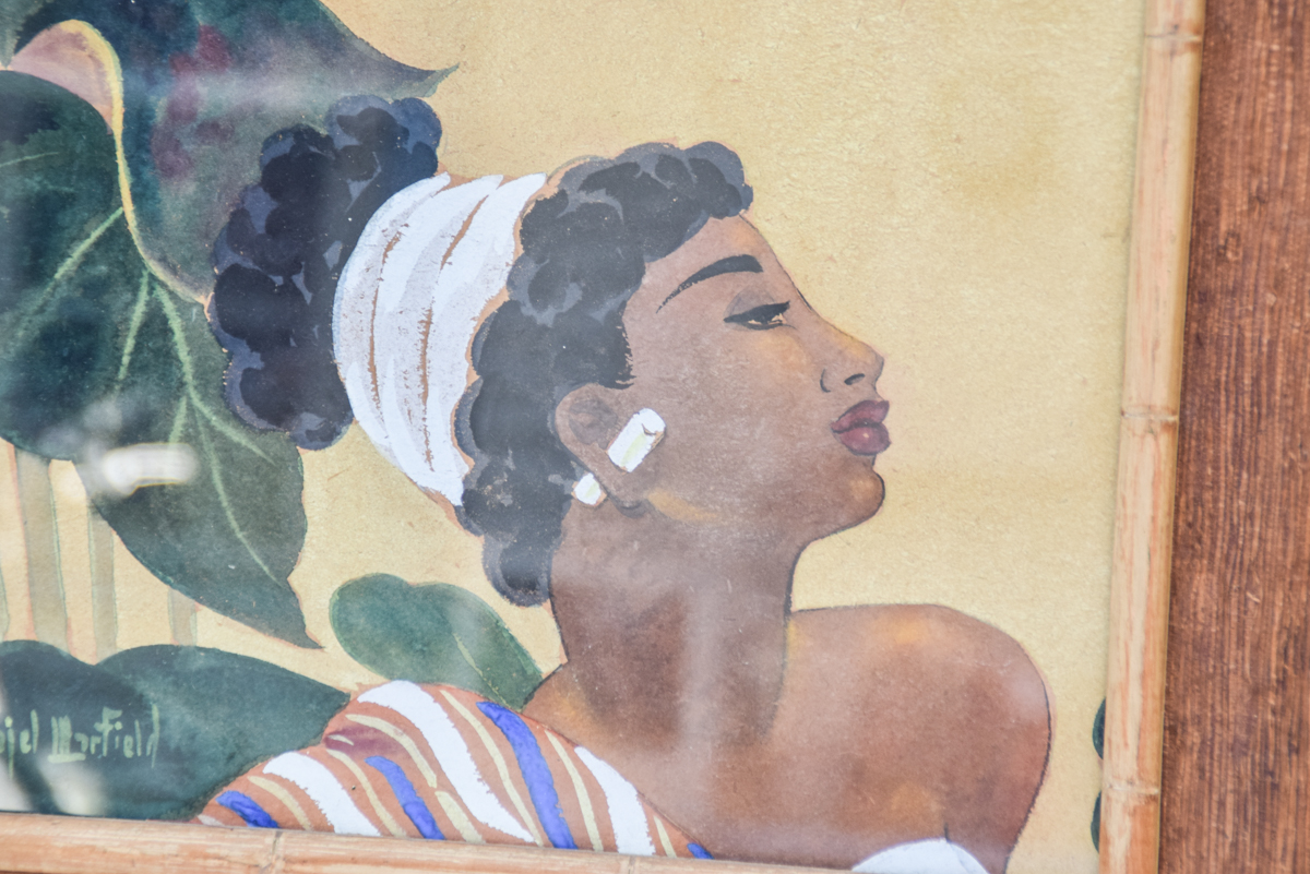 Tropical Mid-Century Watercolor by Majel Warfield