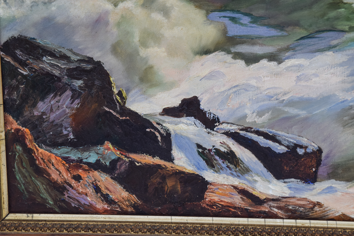 E. Hunt Seascape Oil Painting