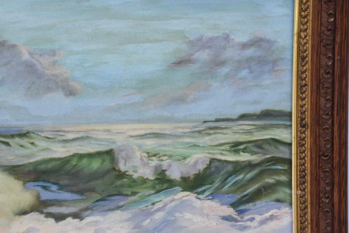 E. Hunt Seascape Oil Painting