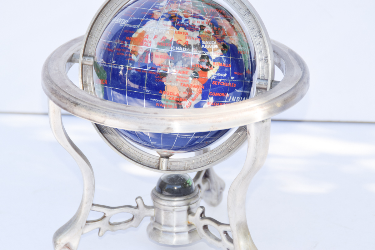 Semiprecious Stone Inlaid Globe