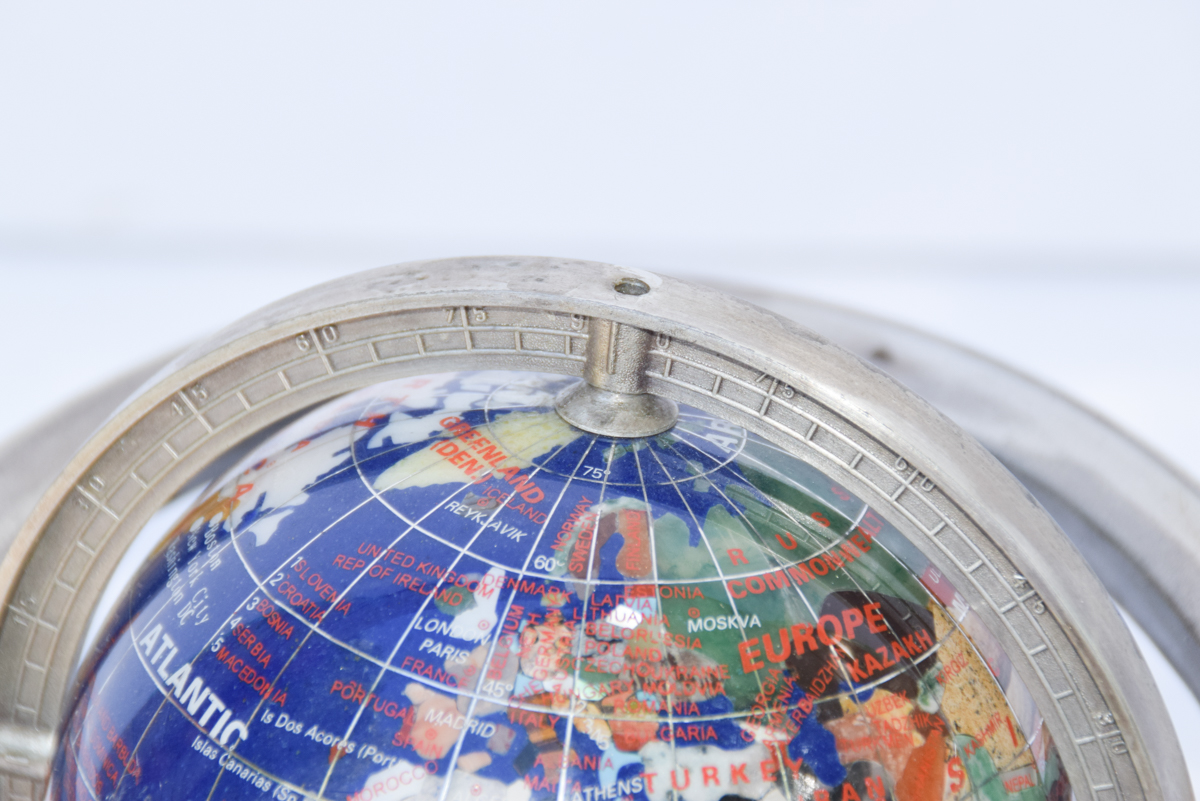 Semiprecious Stone Inlaid Globe