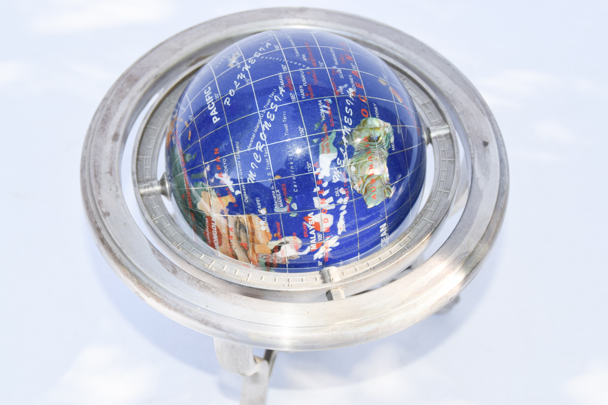 Semiprecious Stone Inlaid Globe