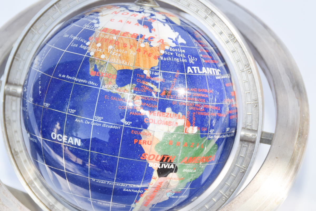 Semiprecious Stone Inlaid Globe