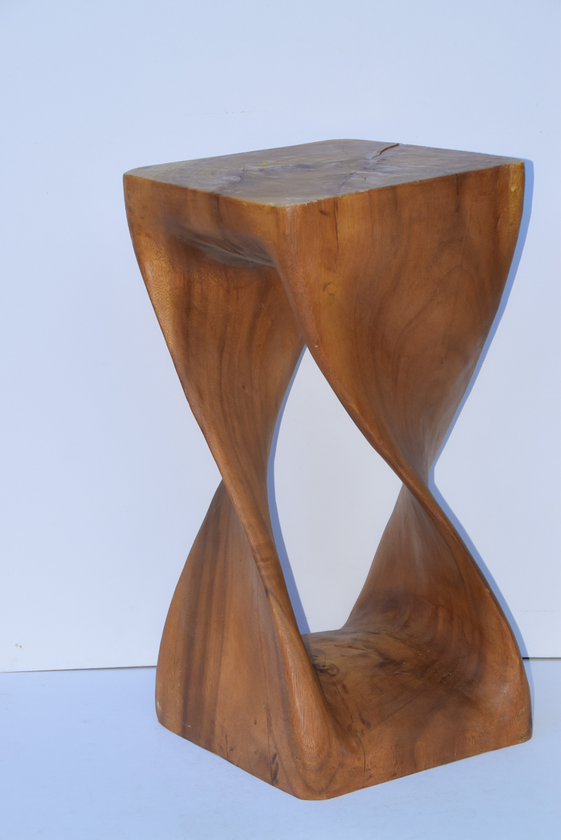 Twisted Wood End Table