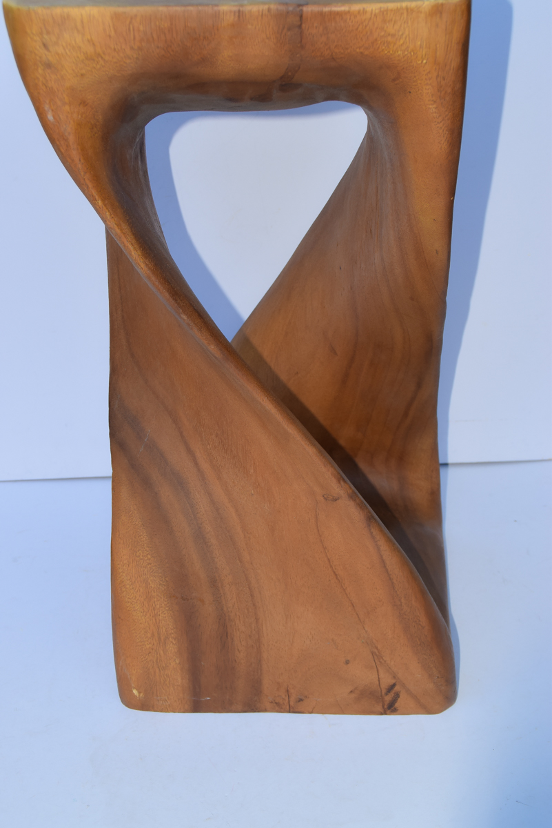 Twisted Wood End Table