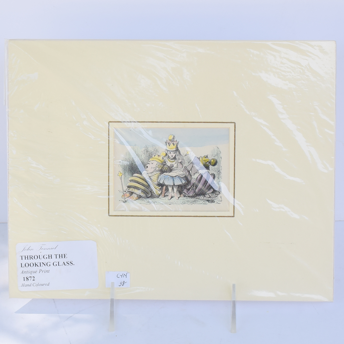 Two Antique Hand-Colored "Alice's Adventures in Wonderland" Bookplates