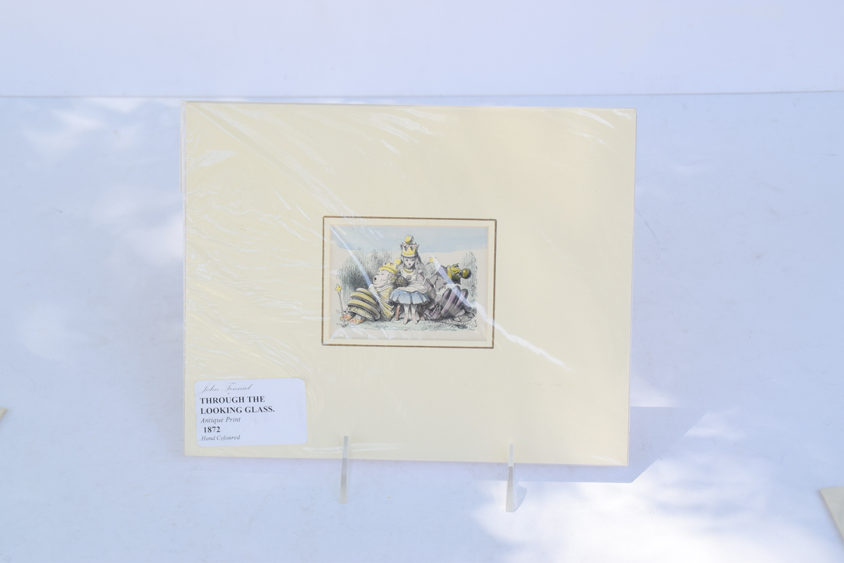 Two Antique Hand-Colored "Alice's Adventures in Wonderland" Bookplates