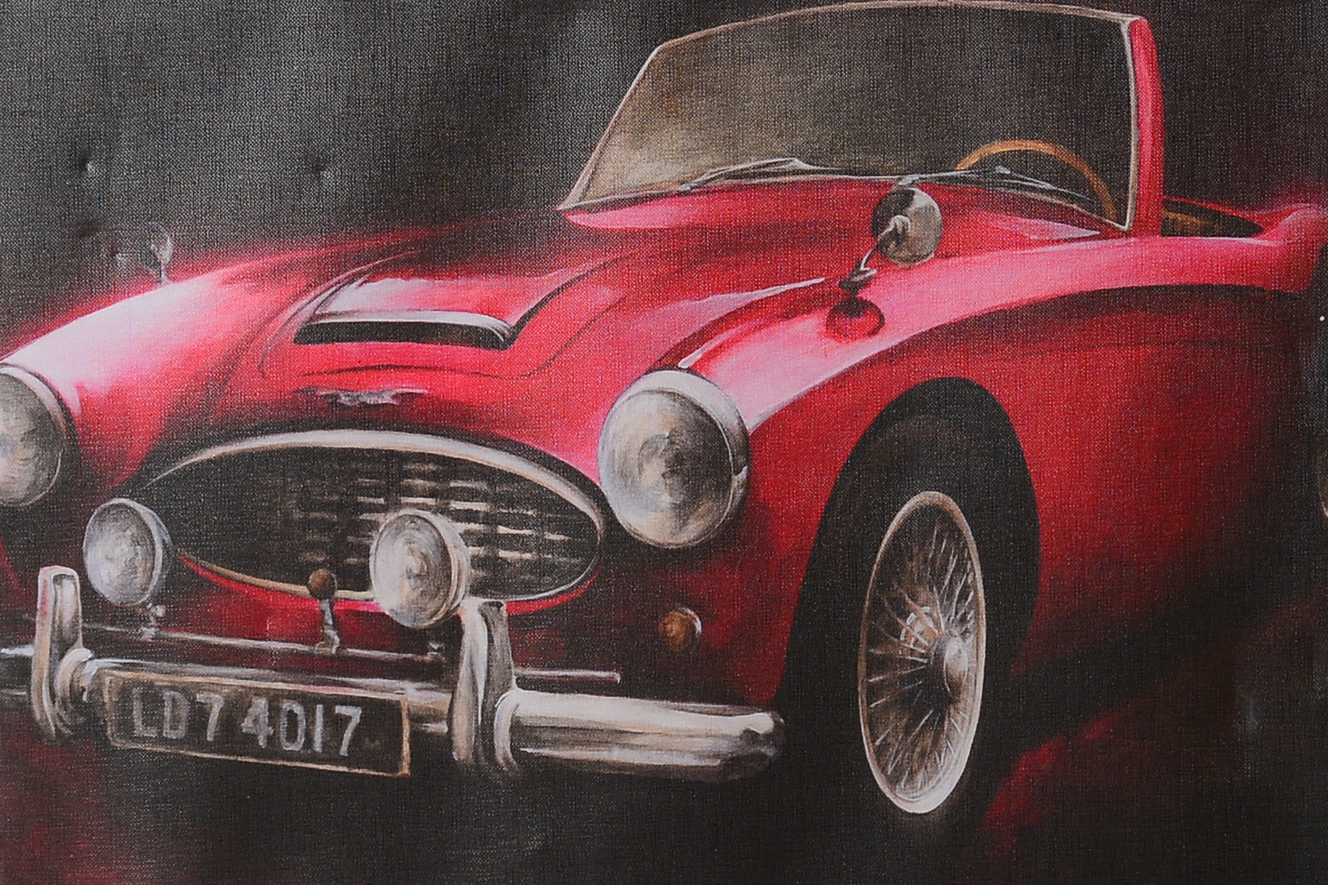 1962 MG Midget Offset Lithograph on Canvas