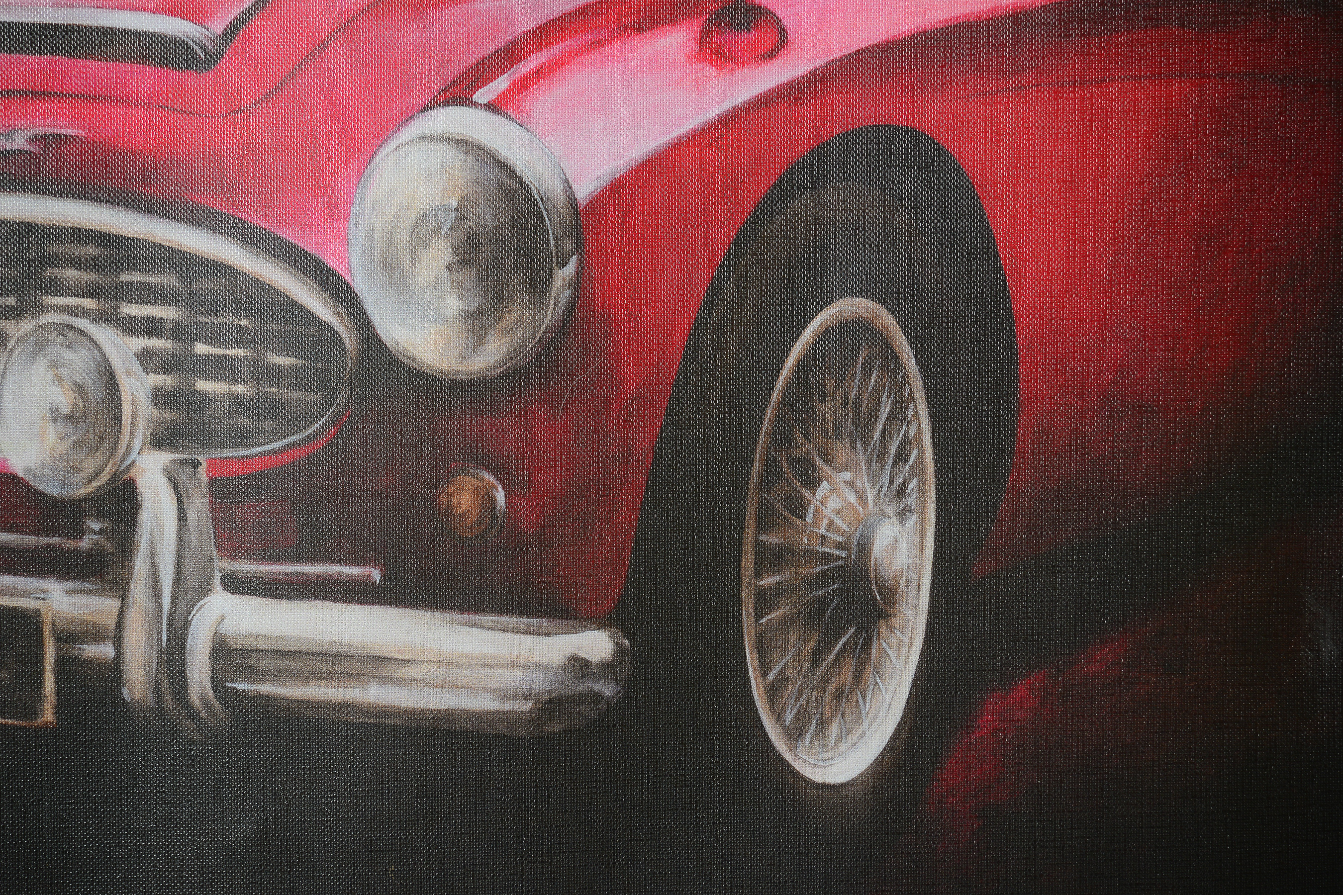1962 MG Midget Offset Lithograph on Canvas