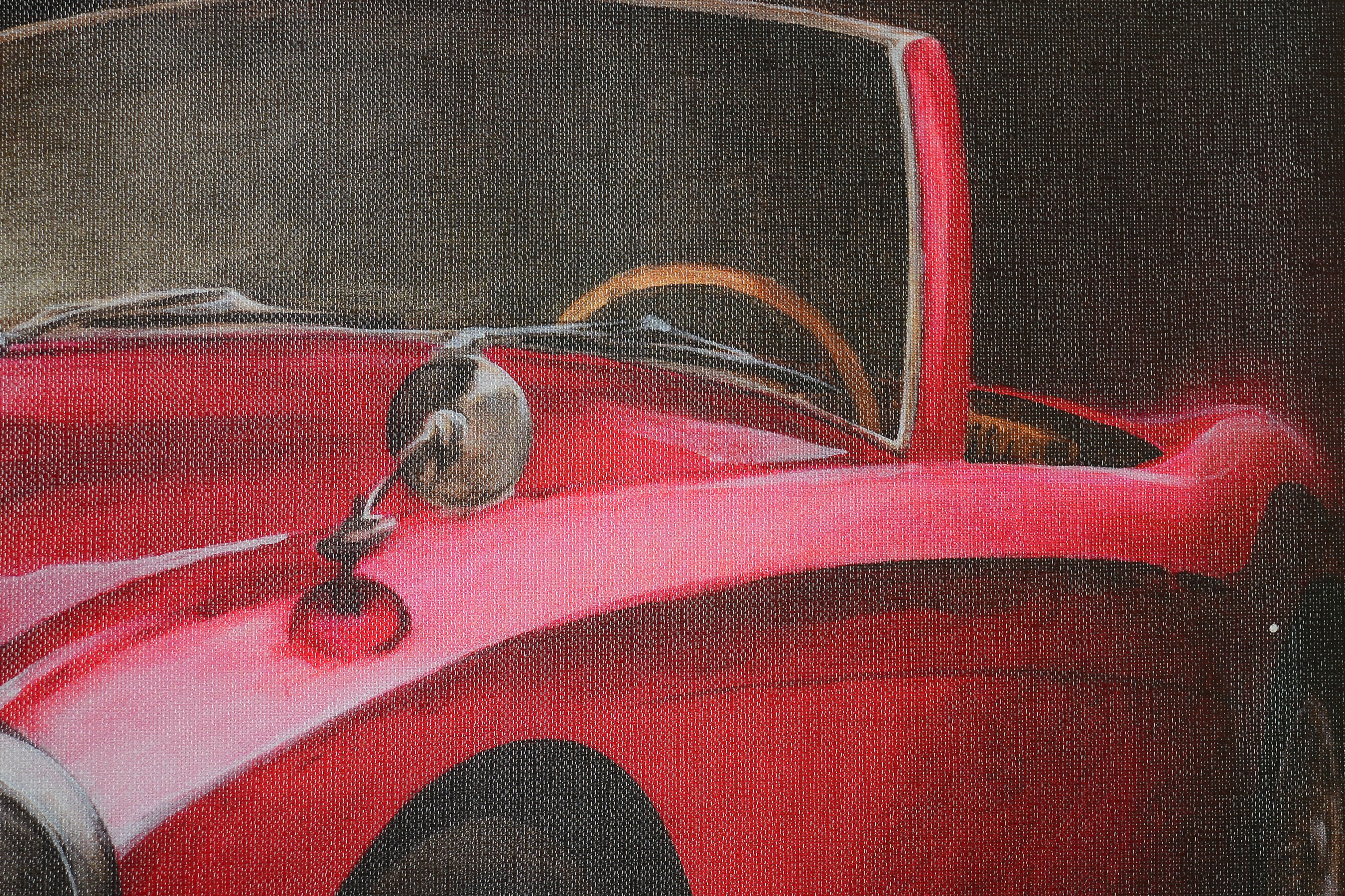 1962 MG Midget Offset Lithograph on Canvas