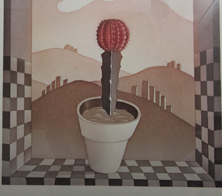 Framed Jean-Michel Folon Exhibition Poster Print