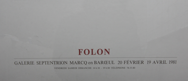 Framed Jean-Michel Folon Exhibition Poster Print
