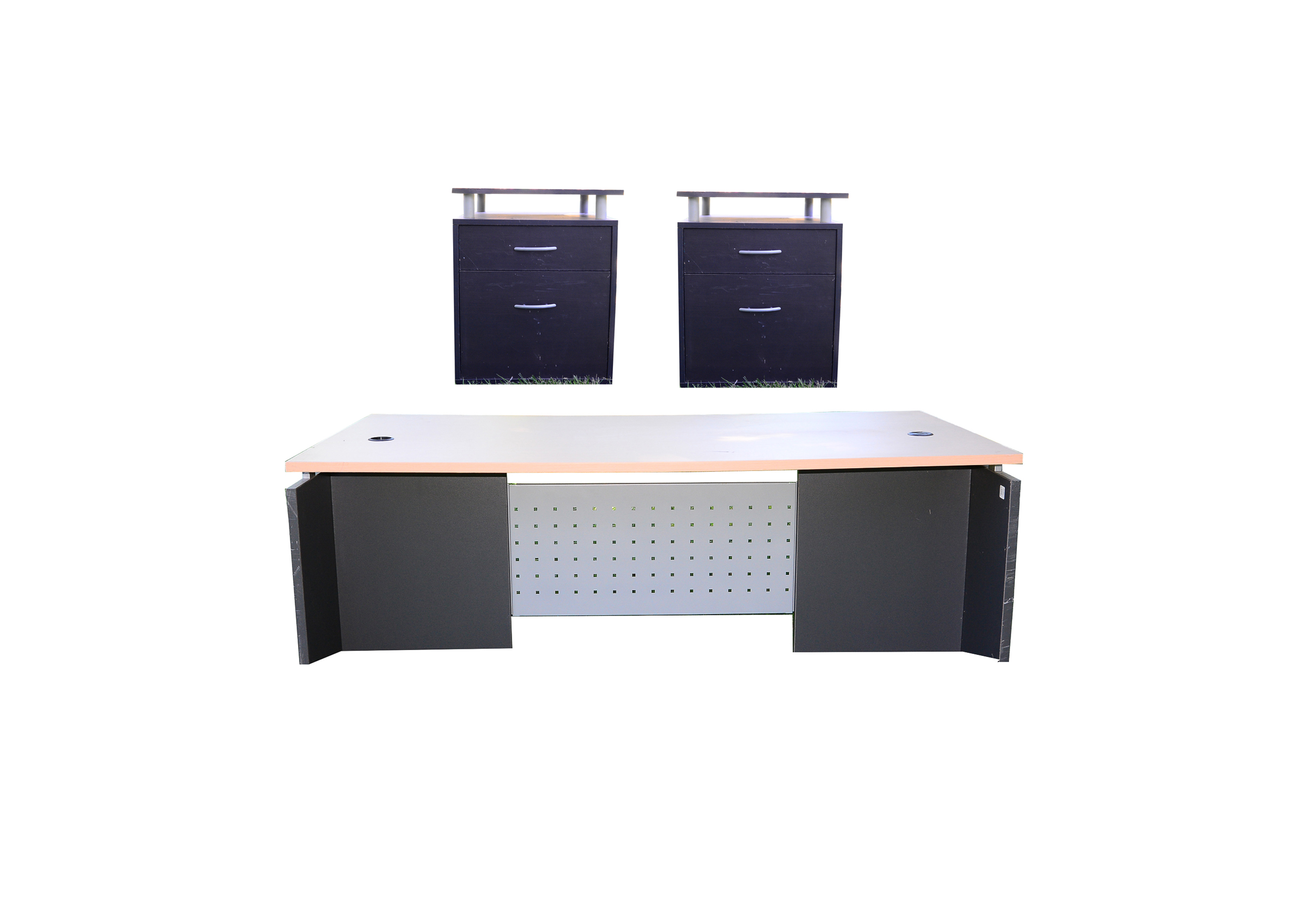 Desk and Two File Organizers