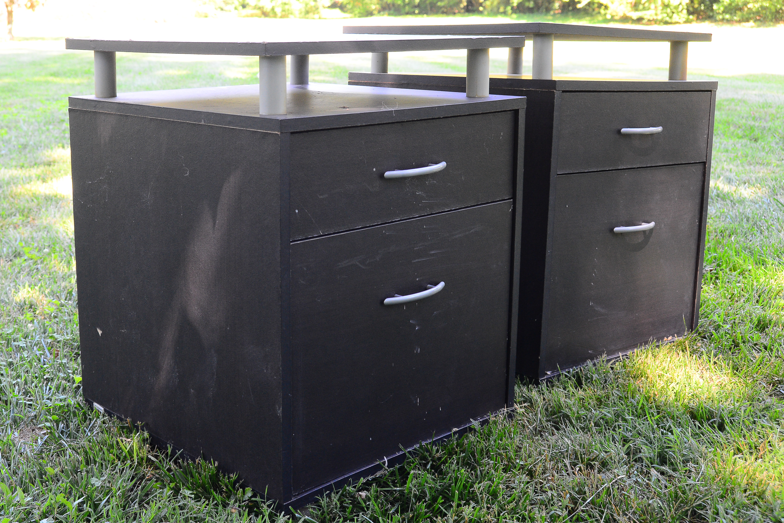 Desk and Two File Organizers