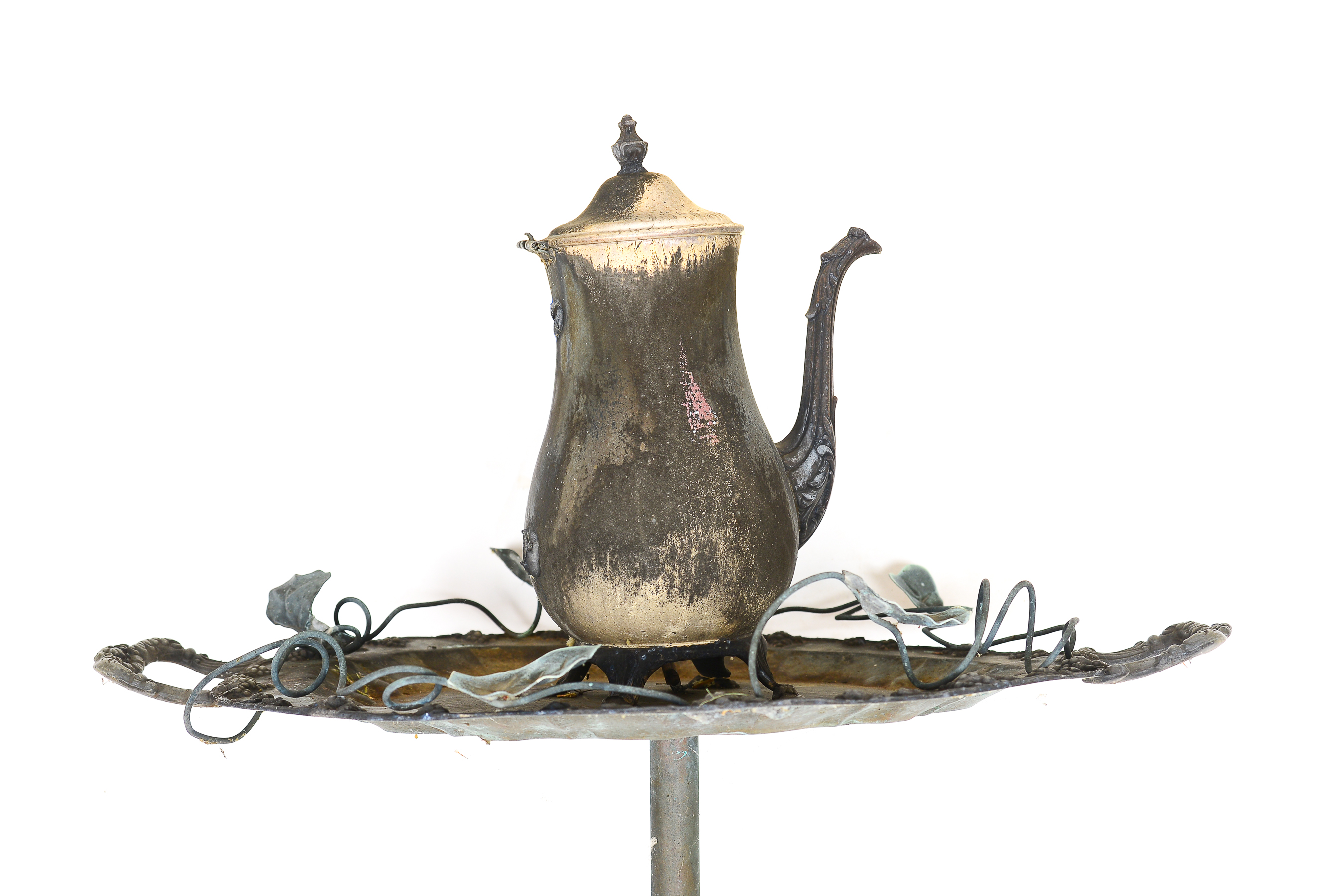 Teakettle on Stand Outdoor Decor