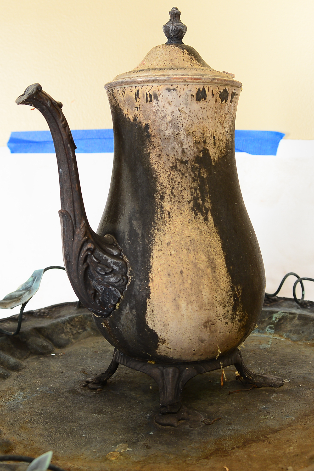 Teakettle on Stand Outdoor Decor