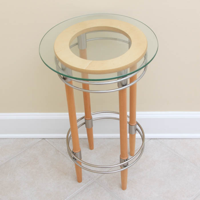 Contemporary Glass Top Side Table