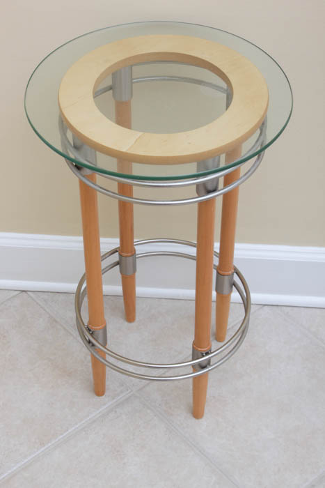 Contemporary Glass Top Side Table