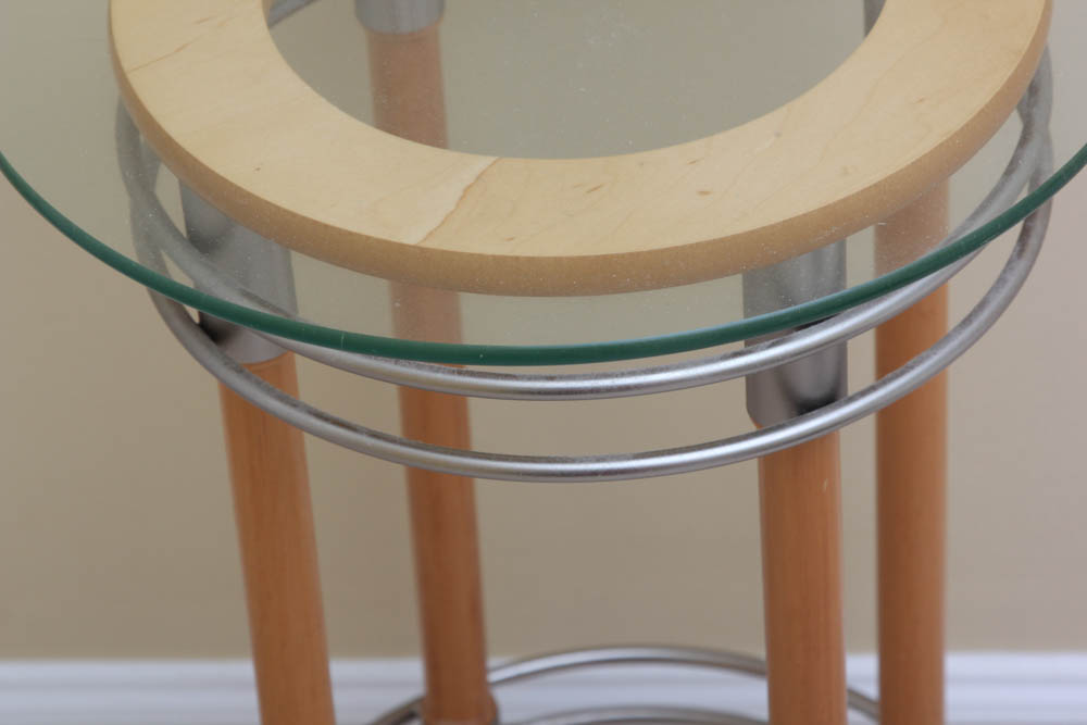 Contemporary Glass Top Side Table