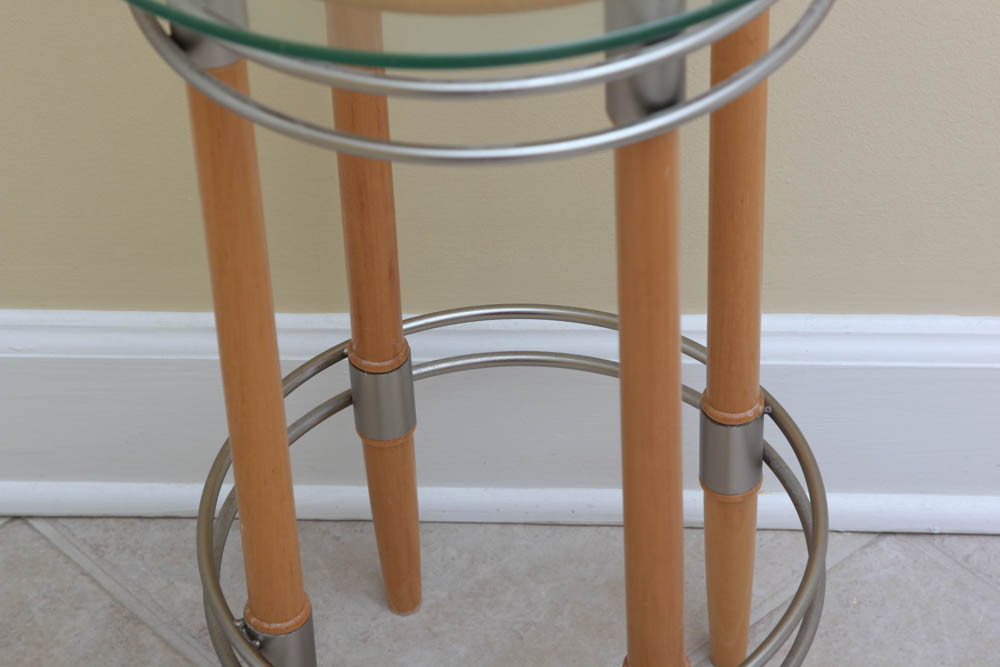 Contemporary Glass Top Side Table