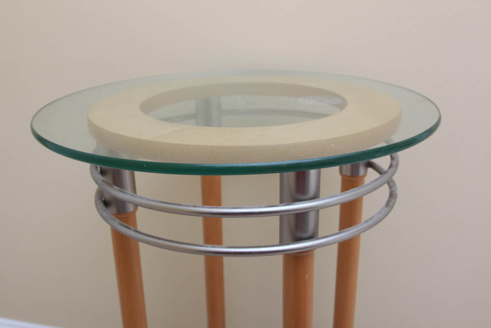 Contemporary Glass Top Side Table