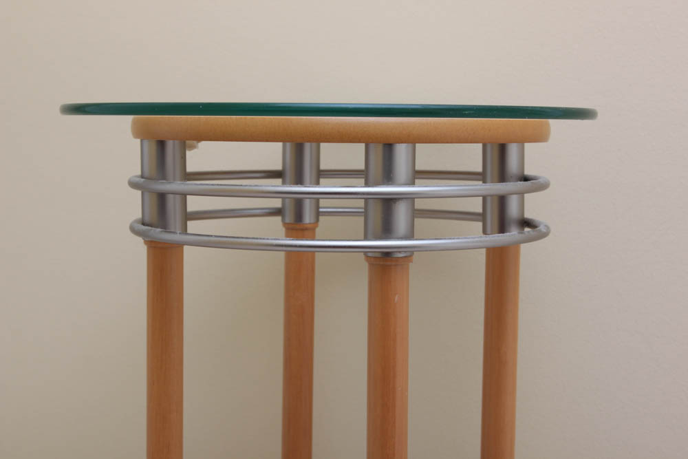 Contemporary Glass Top Side Table