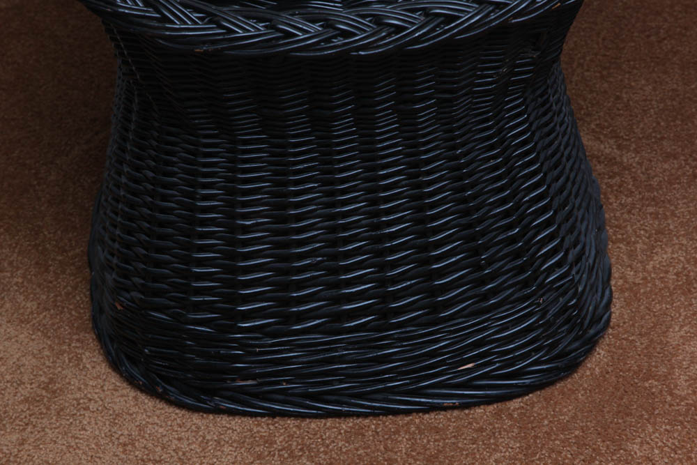 Pair of Black Rattan Chairs