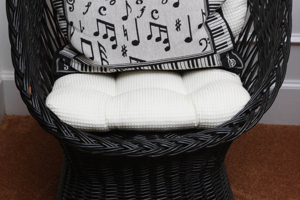 Pair of Black Rattan Chairs