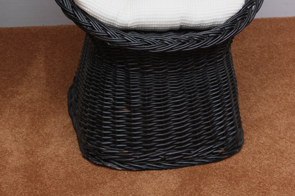 Pair of Black Rattan Chairs